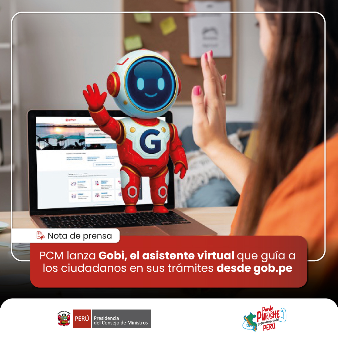 Gobi, asistente virtual con inteligencia artificial de la PCM en gob.pe